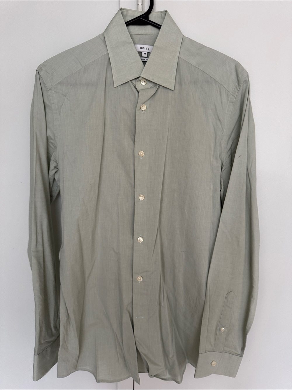 Reiss Men's Long-Sleeve Dress Shirt in Sage Green